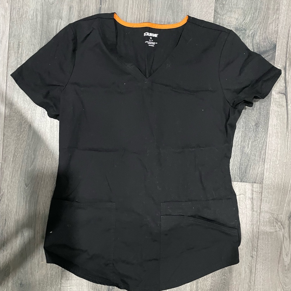 XS black scrubs top